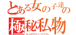 とある女の子達の極秘私物（ガールズプライベートアイテム）