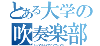 とある大学の吹奏楽部（シンフォニックアンサンブル）