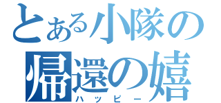 とある小隊の帰還の嬉（ハッピー）