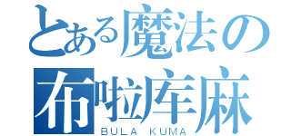 とある魔法の布啦库麻（ＢＵＬＡ ＫＵＭＡ）