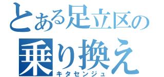 とある足立区の乗り換え駅（キタセンジュ）