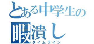 とある中学生の暇潰し（タイムライン）