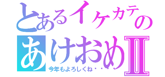 とあるイケカテ主のあけおめ枠Ⅱ（今年もよろしくね💕）