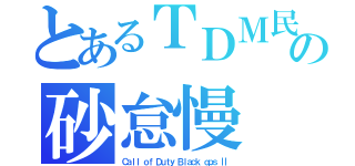 とあるＴＤＭ民の砂怠慢（Ｃａｌｌ ｏｆ Ｄｕｔｙ Ｂｌａｃｋ ｏｐｓ Ⅱ）