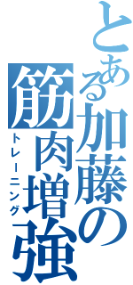 とある加藤の筋肉増強（トレーニング）