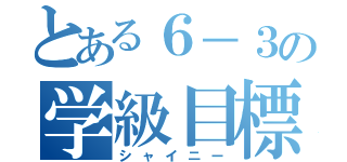 とある６－３の学級目標（シャイニー）