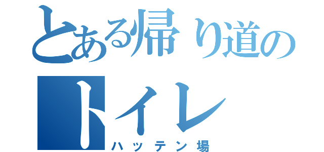 とある帰り道のトイレ（ハッテン場）