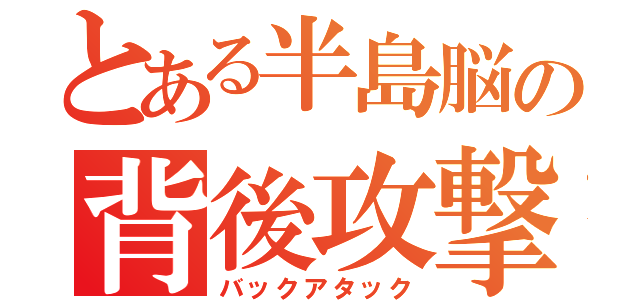 とある半島脳の背後攻撃（バックアタック）