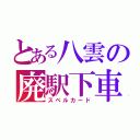 とある八雲の廃駅下車（スペルカード）