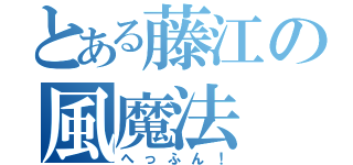 とある藤江の風魔法（へっふん！）