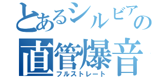 とあるシルビアの直管爆音（フルストレート）