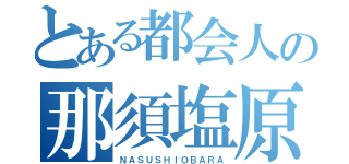 とある都会人の那須塩原観光（ＮＡＳＵＳＨＩＯＢＡＲＡ）