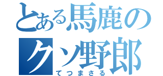 とある馬鹿のクソ野郎（てつまさる）