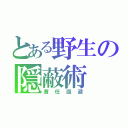 とある野生の隠蔽術（責任回避）