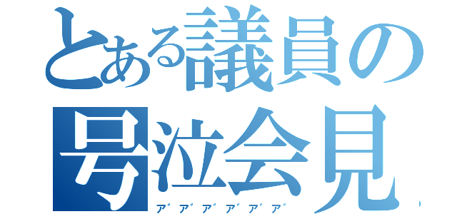 とある議員の号泣会見（ア゛ア゛ア゛ア゛ア゛ア゛）