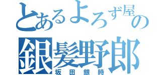 とあるよろず屋の銀髪野郎（坂田銀時）