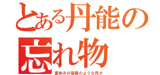 とある丹能の忘れ物（夏休みの宿題のような何か）