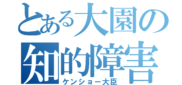 とある大園の知的障害（ケンショー大臣）