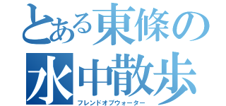 とある東條の水中散歩（フレンドオブウォーター）