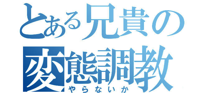 とある兄貴の変態調教（やらないか）