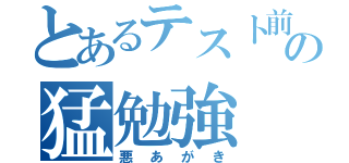 とあるテスト前の猛勉強（悪あがき）