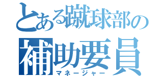 とある蹴球部の補助要員（マネージャー）