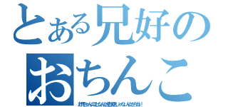 とある兄好のおちんこ（お兄ちゃんのことなんか全然好きじゃないんだからね！！）