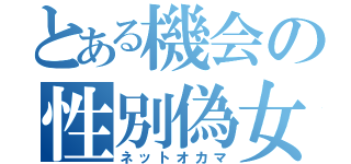 とある機会の性別偽女（ネットオカマ）