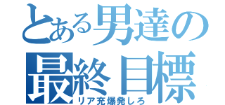 とある男達の最終目標（リア充爆発しろ）