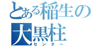 とある稲生の大黒柱（センター）