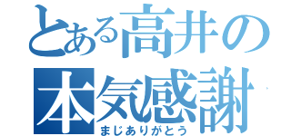 とある高井の本気感謝（まじありがとう）