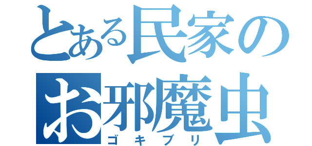 とある民家のお邪魔虫（ゴ　キ　ブ　リ）