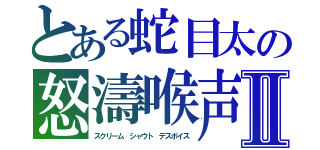 とある蛇目太の怒濤喉声Ⅱ（スクリーム シャウト デスボイス）