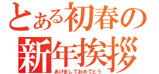 とある初春の新年挨拶（あけましておめでとう）