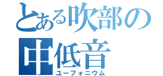 とある吹部の中低音（ユーフォニウム）