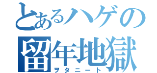 とあるハゲの留年地獄（ヲタニート）