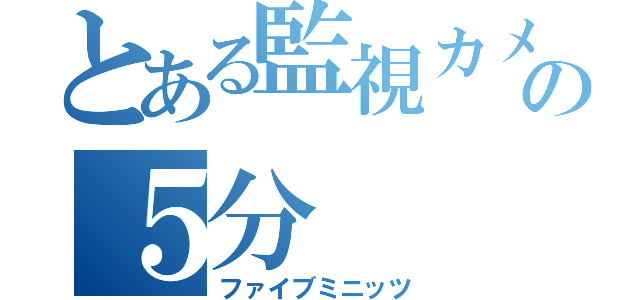 とある監視カメラの５分（ファイブミニッツ）