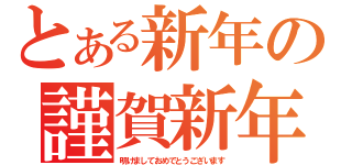 とある新年の謹賀新年（明けましておめでとうございます）