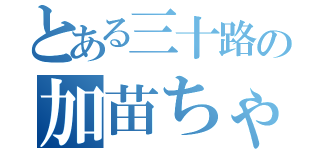 とある三十路の加苗ちゃん（）