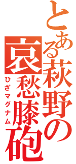 とある萩野の哀愁膝砲（ひざマグナム）