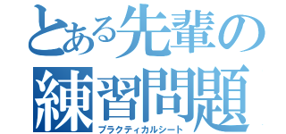 とある先輩の練習問題（プラクティカルシート）