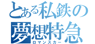 とある私鉄の夢想特急（ロマンスカー）