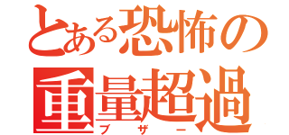 とある恐怖の重量超過（ブザー）