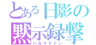 とある日影の黙示録撃（ハルマゲドン）