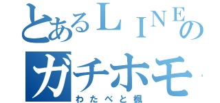 とあるＬＩＮＥのガチホモ（わたべと楓）