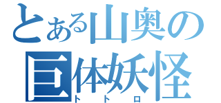 とある山奥の巨体妖怪（トトロ）