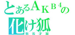 とあるＡＫＢ４８の化け狐（秋元才加）