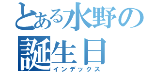 とある水野の誕生日（インデックス）