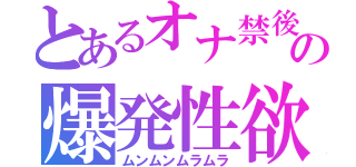 とあるオナ禁後の爆発性欲（ムンムンムラムラ）