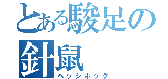 とある駿足の針鼠（ヘッジホッグ）